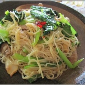 困ったときの！そうめんチャンプル小松菜炒め